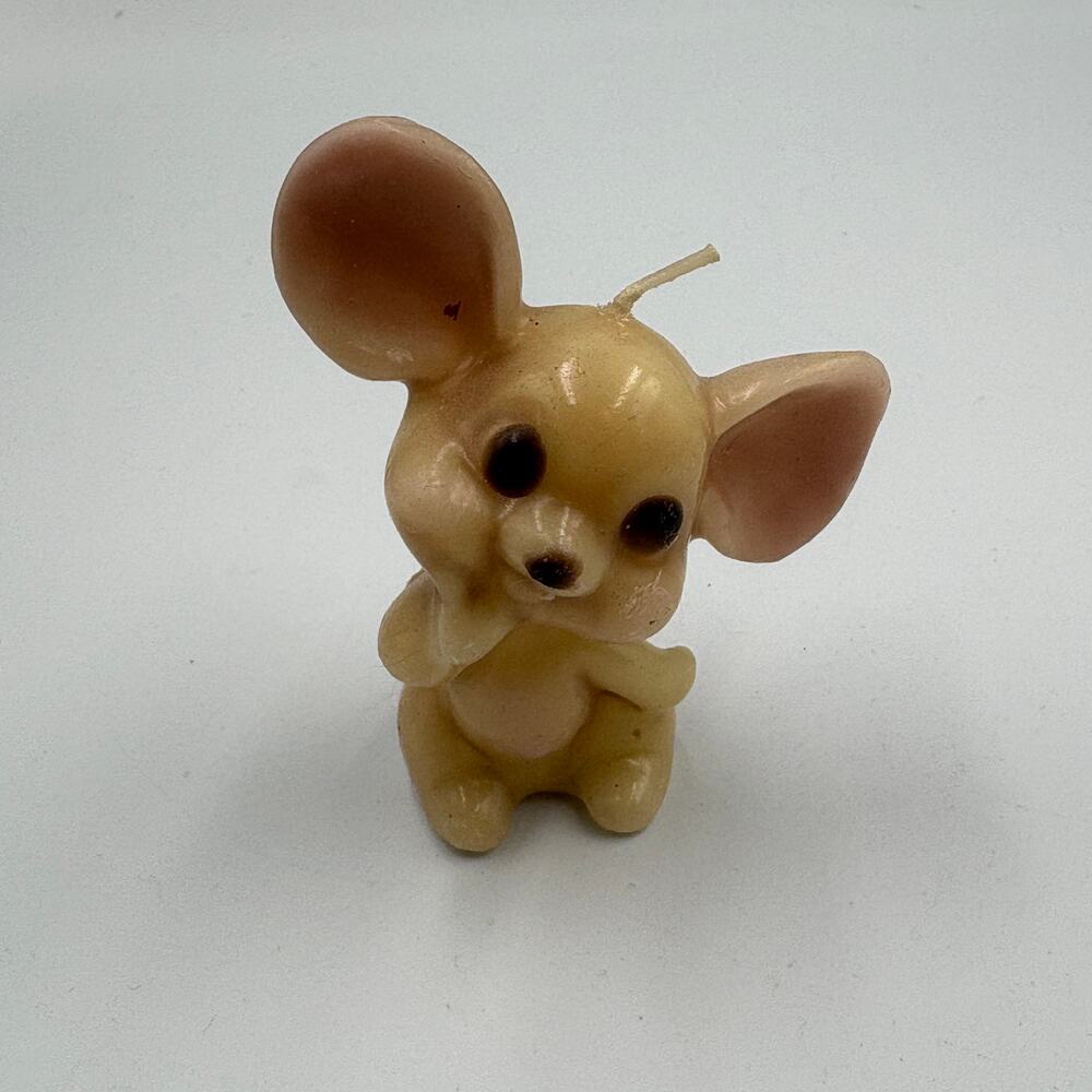 Vintage Russ Berrie Wax Mouse Candle Figurine Mini ADORABLE Country Mice